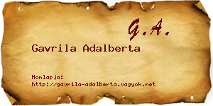 Gavrila Adalberta névjegykártya